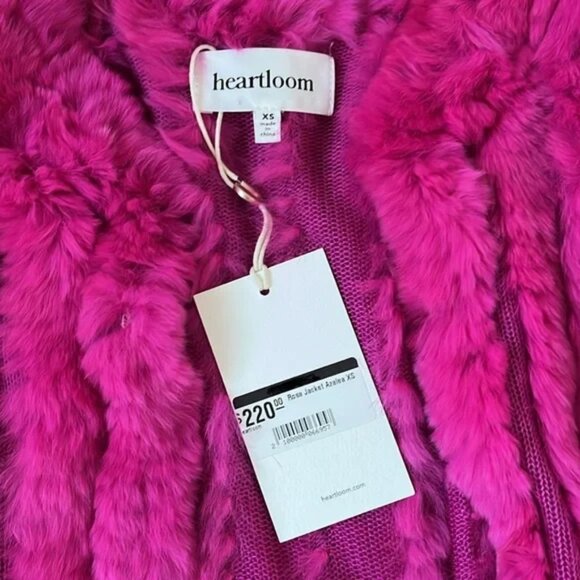 NEW Heartloom Rosa Jacket XS Magenta Pink Rex Rabbit Fur - Picture 8 of 10
